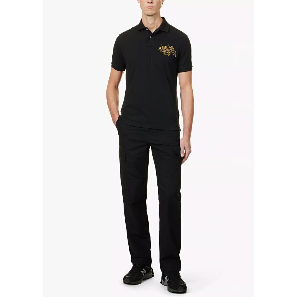 Polo Ralph Lauren Men's Slim Fit Lunar New Year Triple-Pony Polo Shirt Blue XL